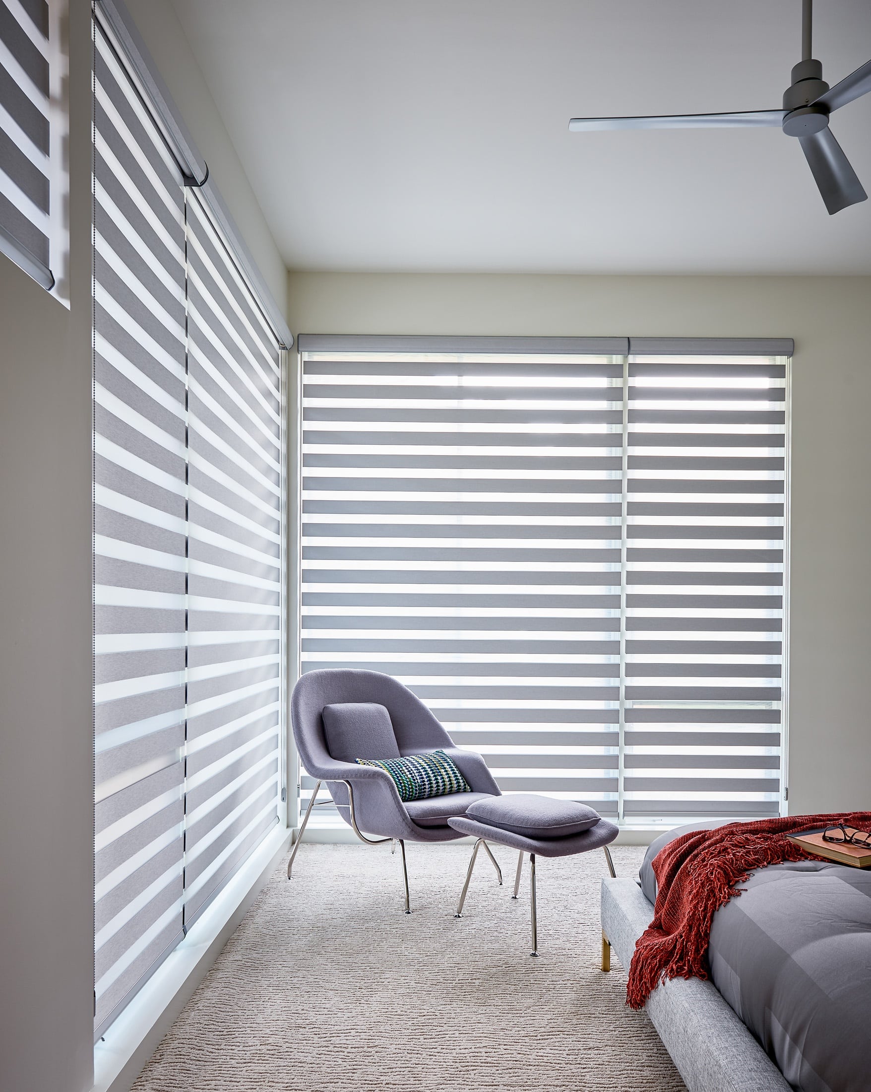 Banded Shade in a Bedroom Designer Banded Shades