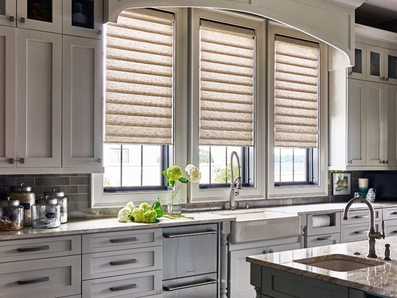 light-filtering roman shades in a kitchen