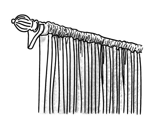 An illustration of a rod pocket curtain.