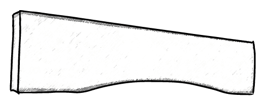 Line drawing of a partial arch cornice