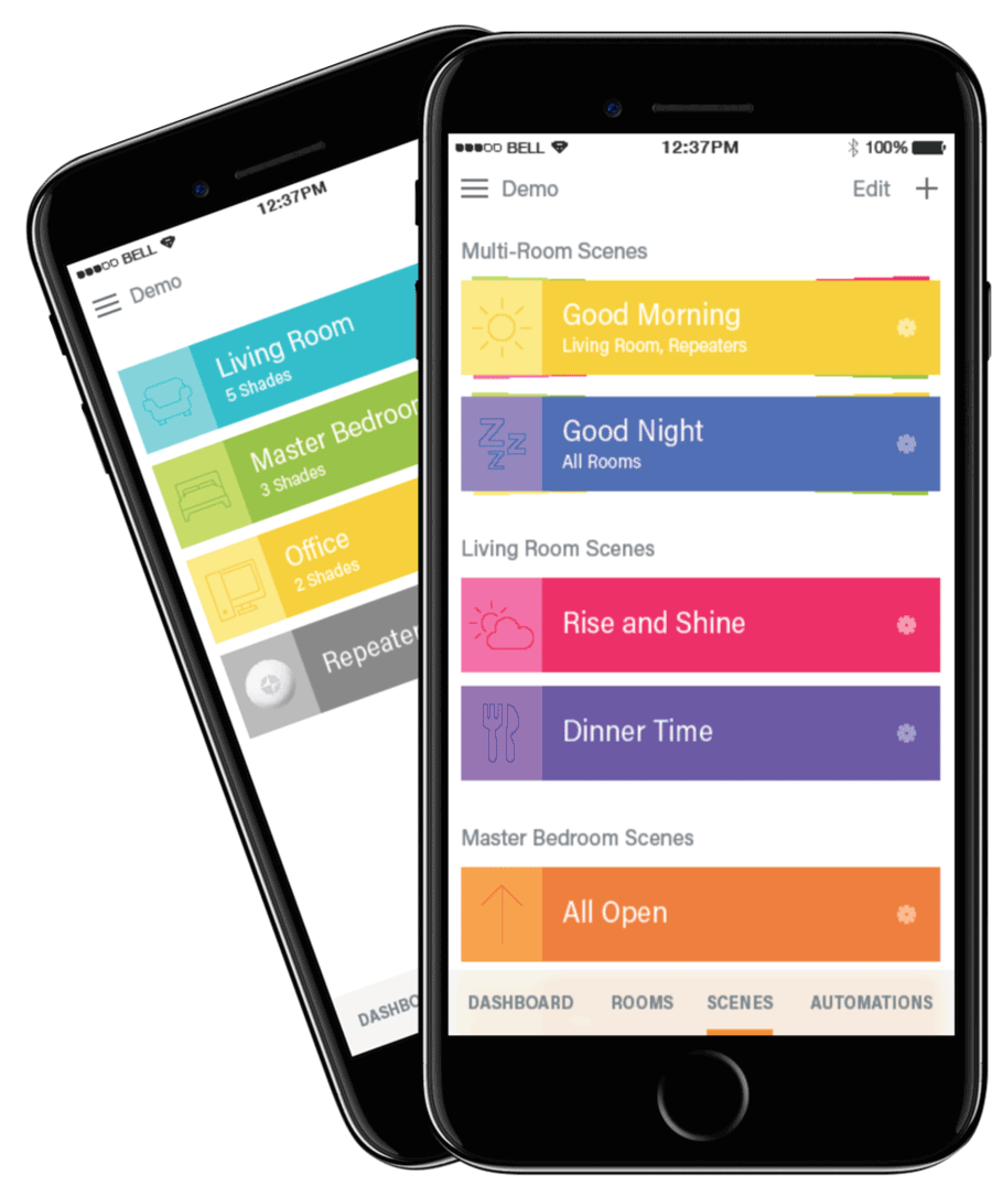 Hunter Douglas PowerView app control of smart blinds
