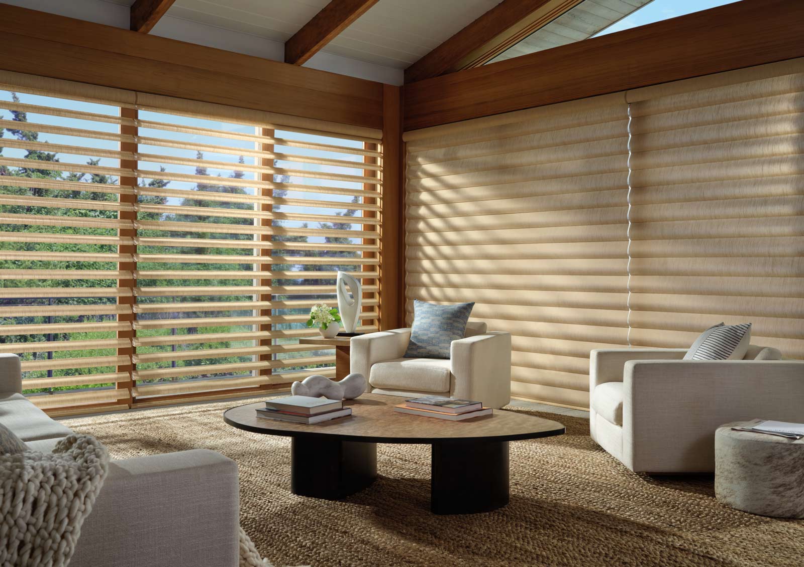Pirouette® sheer shades with 5-inch vanes