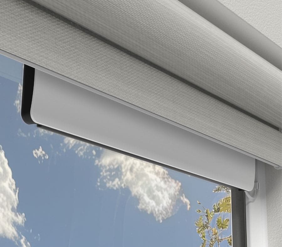 Hunter Douglas Solar Charger mounted inside a window
