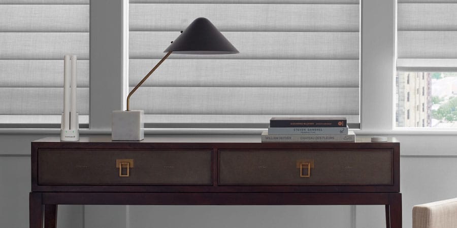 Hunter Douglas rechargeable battery wands in a dual charging station
